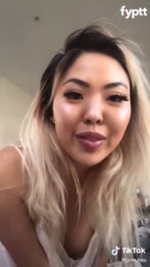 Cute and Sexy TikTok Asian Nip Slip While Making up Her Lips