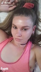 TikTok Girl Shows Her Sexy Left Nipple Under Pink Tank Top