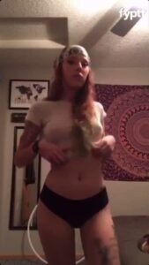 Skinny Girl With Tattoos Flashing Her Small Tits NSFW TikTok