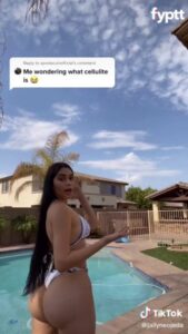 Phat Latina Giving Explanation of Cellulite and Stretch Marks on Her Big Ass on TikTok