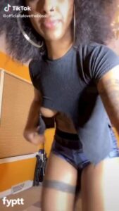 Sexy TikTok Black Girl Shows Pierced Nipple Slip and Camel Toe