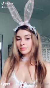 Cute Sexy TikTok Girl Wearing a Complete See Through Bra and Shows Pink Nipples