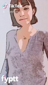 Short Hair Girl Shows Her Perky Small Tits With TikTok Comic Filter