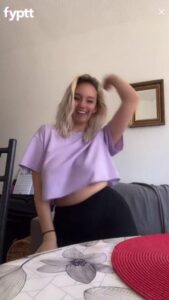 Girl Dancing With Short Purple Crotop and Real Nip Slip Happens on NSFW TikTok Live