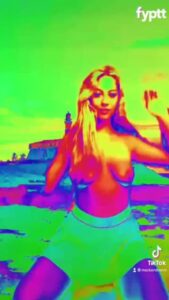 Naughty Blonde Gets Naked on TikTok With Color Filter