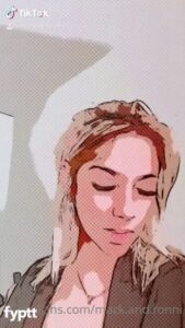 Blonde Revealing Her Boobs on TikTok With Comic Panel Filter