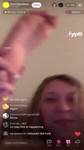 This girl live streaming being fucked in missionary on Live TikTok with nip slip