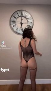 A compilation of NSFW TikToks with girls wearing mesh sheer see through fishnet swimsuit