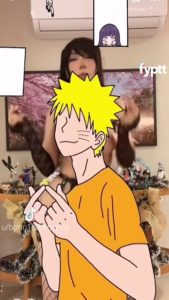Topless girl doing NSFW TikTok ‘Naruto Shippuden’ dance trend with cute animations