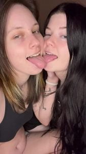 French kissing Girls Lesbian by nude-reels