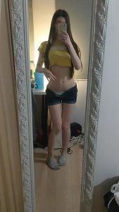 Jean shorts Small tits Selfie by bluetoothkhajiit