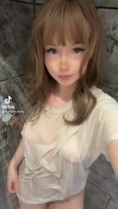 Shower Natural boobs Selfie by loveangelicax