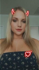 Showing boobs Blonde Natural tits by tinyhotwife98